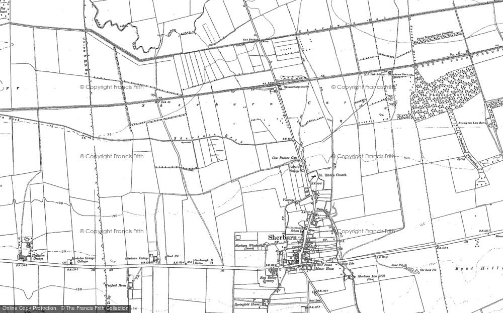 Old Map of Sherburn, 1889 - 1909 in 1889