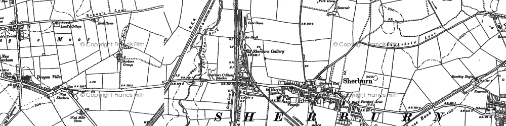 Old map of Sherburn in 1895