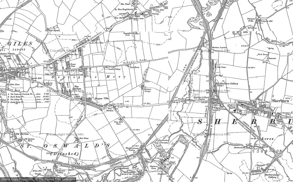 Old Map of Sherburn Grange, 1895 - 1896 in 1895