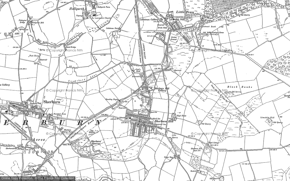 Old Map of Sherburn Hill, 1896 in 1896
