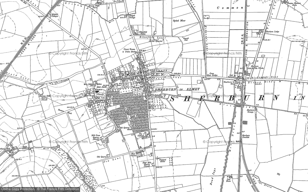 Old Map of Sherburn in Elmet, 1890 in 1890
