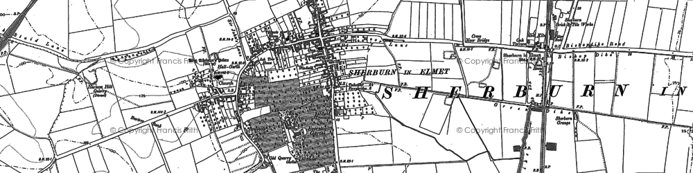 Old map of Sherburn in Elmet in 1890