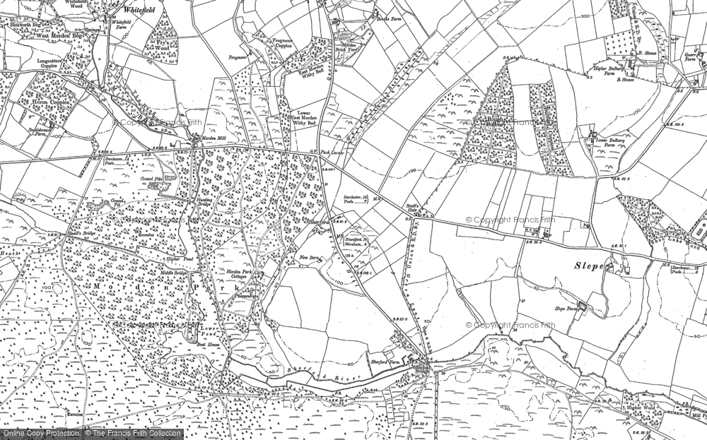 Old Map of Historic Map covering Slepe in 1886