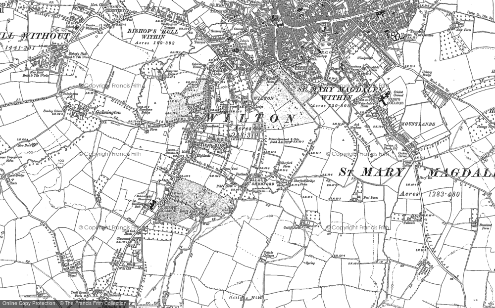 Old Map of Sherford, 1887 - 1903 in 1887
