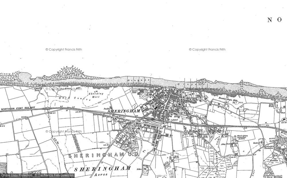 Old Map of Sheringham, 1904 - 1906 in 1904