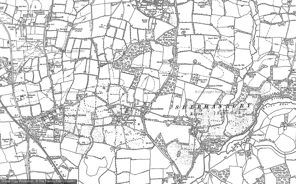 Old Map of Shermanbury, 1896 in 1896