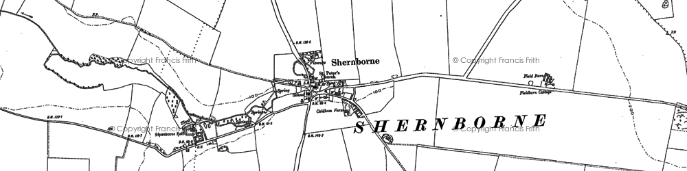 Old map of Shernborne in 1885