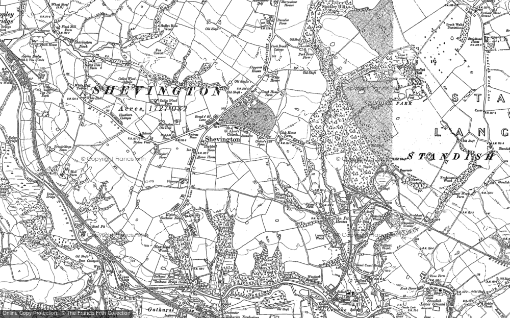 Old Map of Shevington, 1892 in 1892