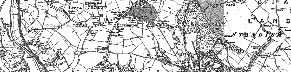 Old map of Shevington in 1892