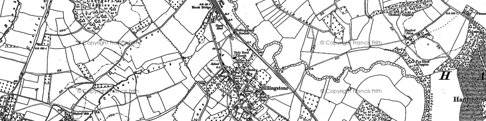 Old map of Shillingstone in 1886