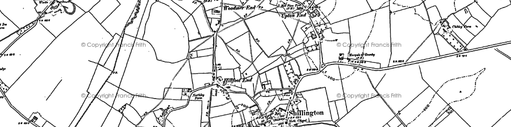 Old map of Hanscombe End in 1899