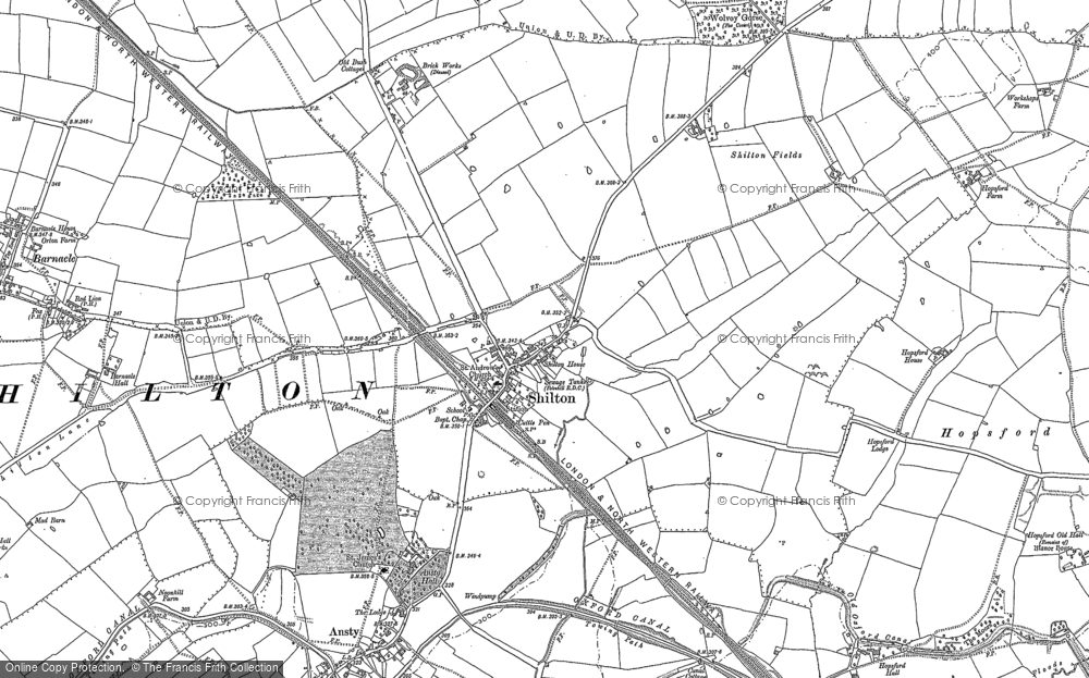 Old Map of Shilton, 1886 in 1886