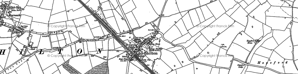 Old map of Shilton in 1886