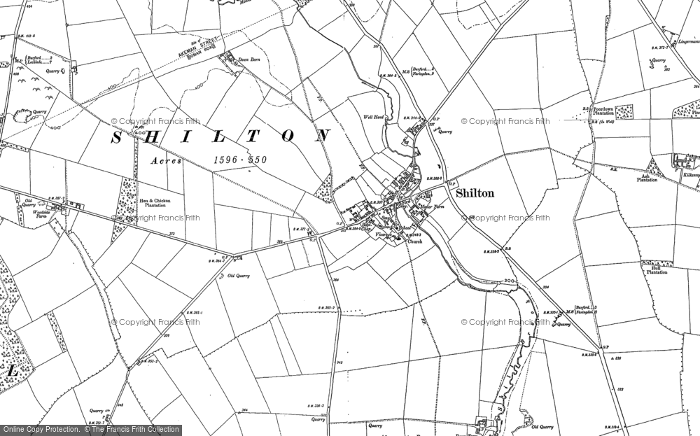Old Map of Shilton, 1889 - 1898 in 1889