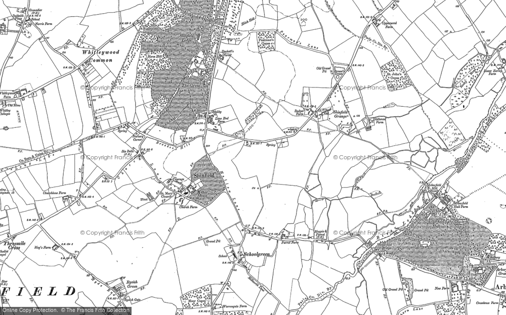 Old Map of Historic Map covering Schoolgreen in 1898