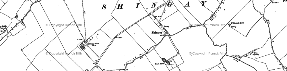 Old map of Shingay in 1886