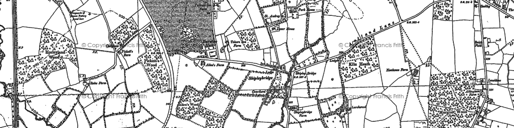 Old map of Burstow Hall in 1910