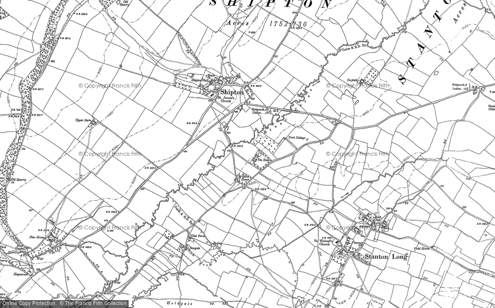 Old Map of Shipton, 1882 in 1882