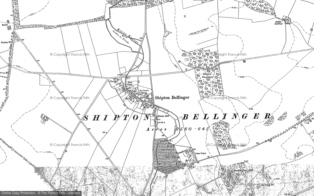 Old Map of Shipton Bellinger, 1899 - 1908 in 1899