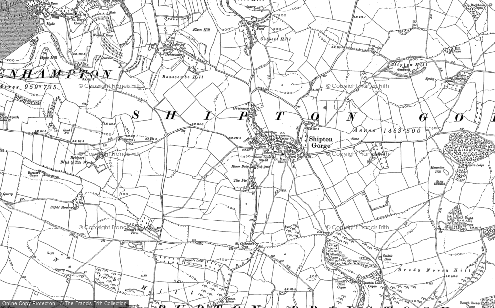 Old Map of Historic Map covering Bredy North Hill in 1901