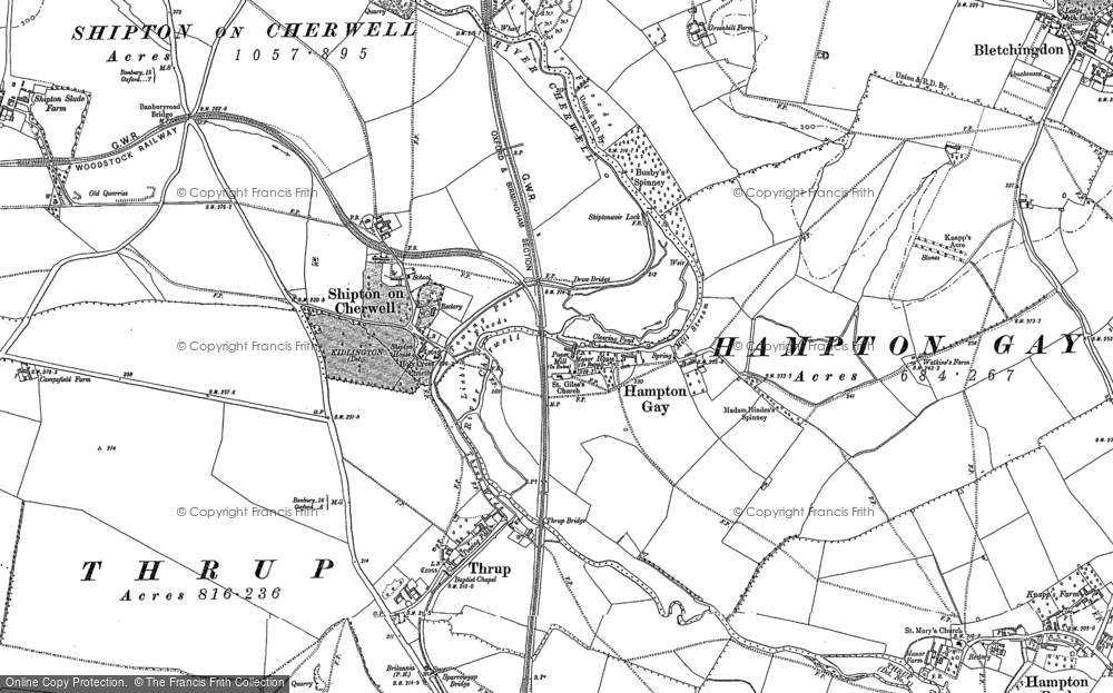 Old Map of Shipton-on-Cherwell, 1898 in 1898