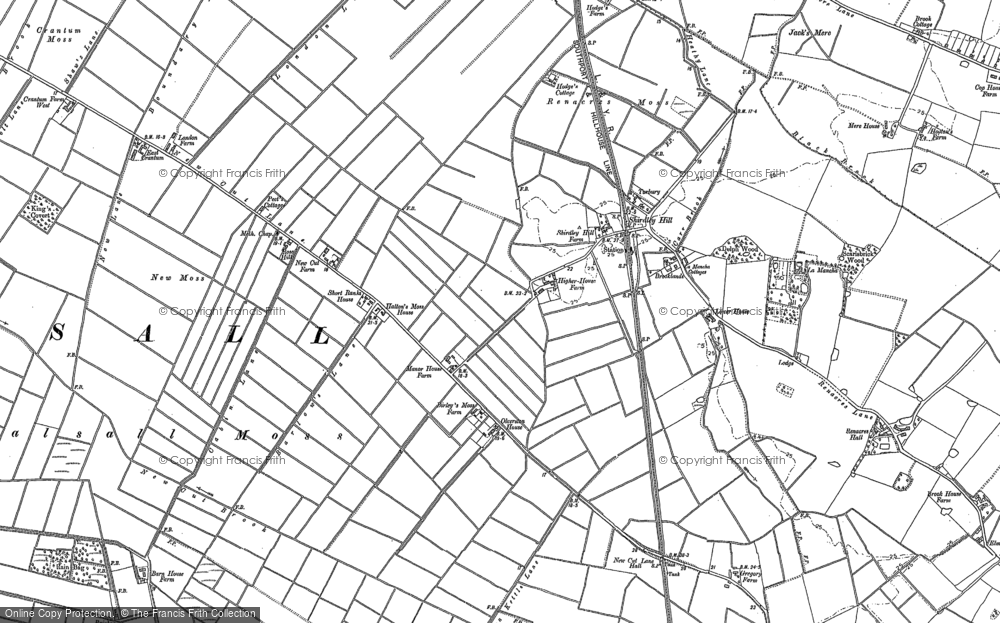 Old Map of Historic Map covering Black Brook in 1892