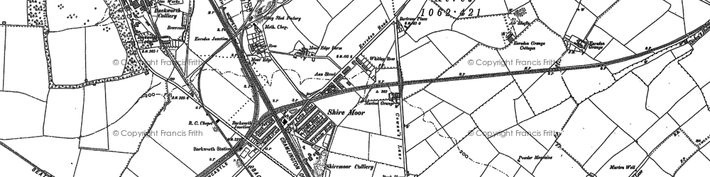 Old map of Shiremoor in 1895