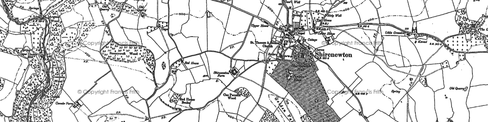 Old map of Shirenewton in 1900