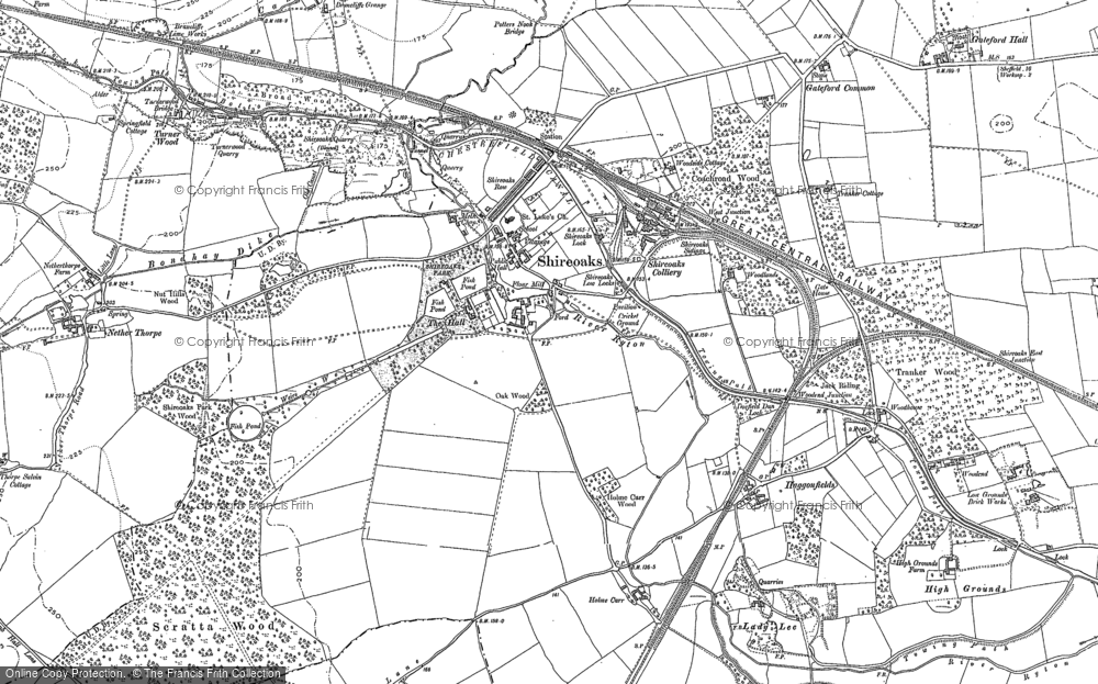 Old Map of Shireoaks, 1901 - 1948 in 1901