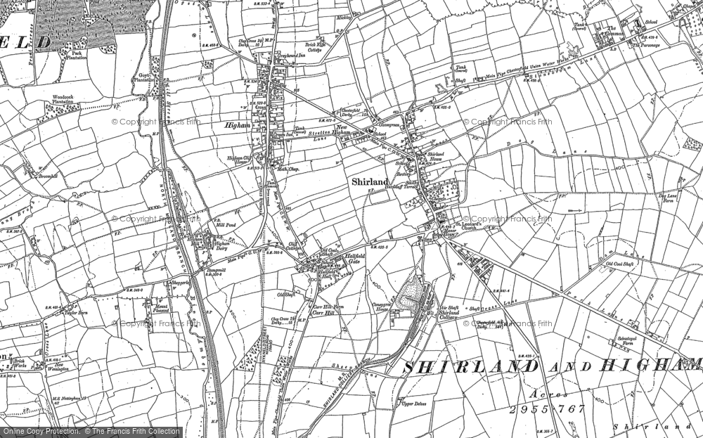 Old Map of Shirland, 1879 in 1879