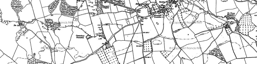 Old map of Shobdon in 1885