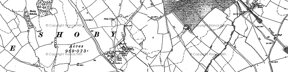 Old map of Shoby in 1883