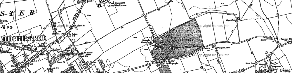 Old map of Shopwyke in 1847