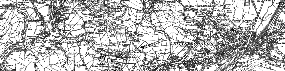 Old map of Clough in 1891