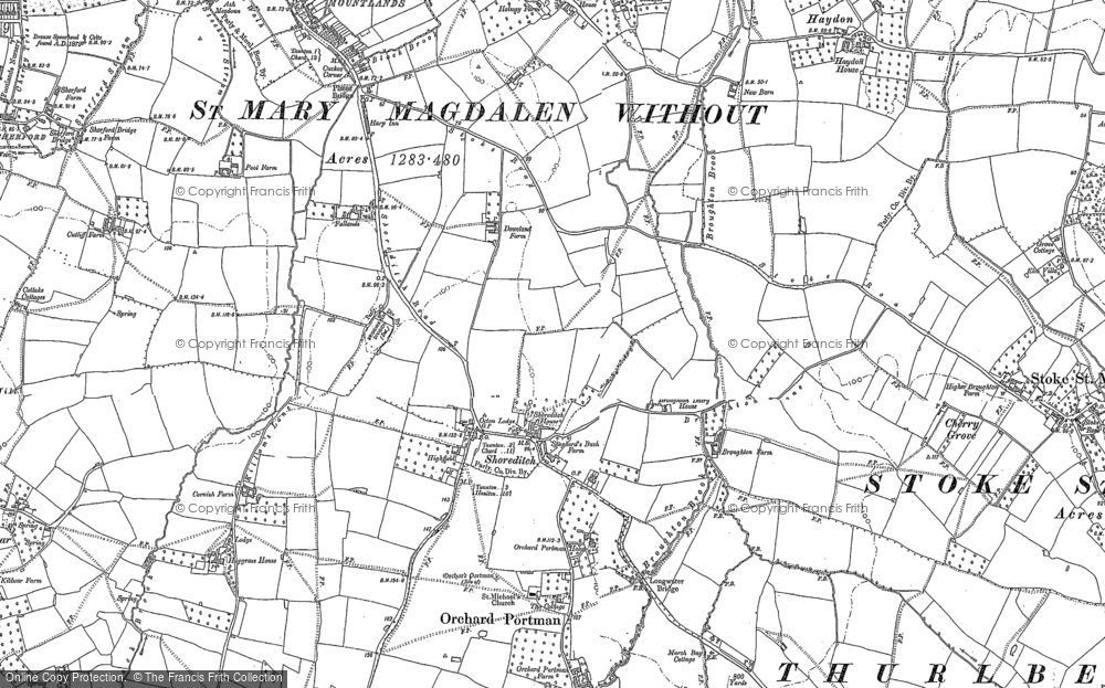 Old Map of Historic Map covering Haygrass in 1886