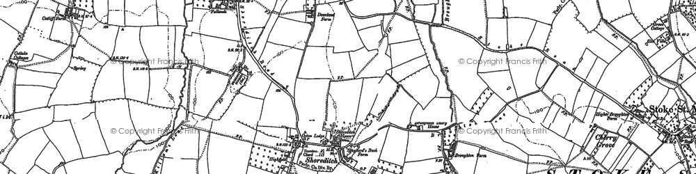 Old map of Dowslands in 1886