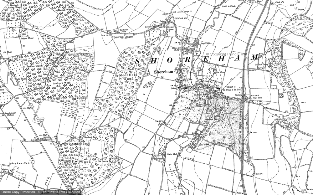 Old Map of Shoreham, 1895 - 1907 in 1895