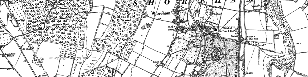 Old map of Timberden Bottom in 1895