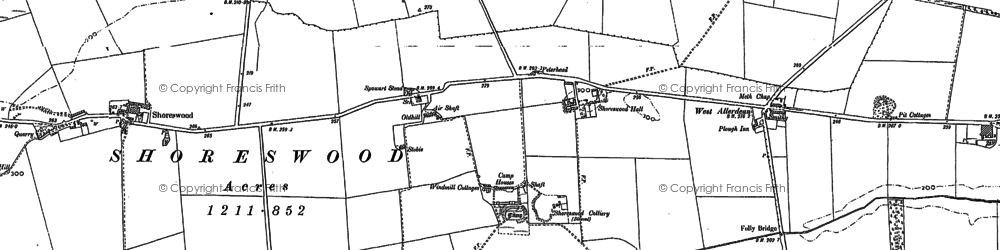 Old map of Ancroft Northmoor in 1897
