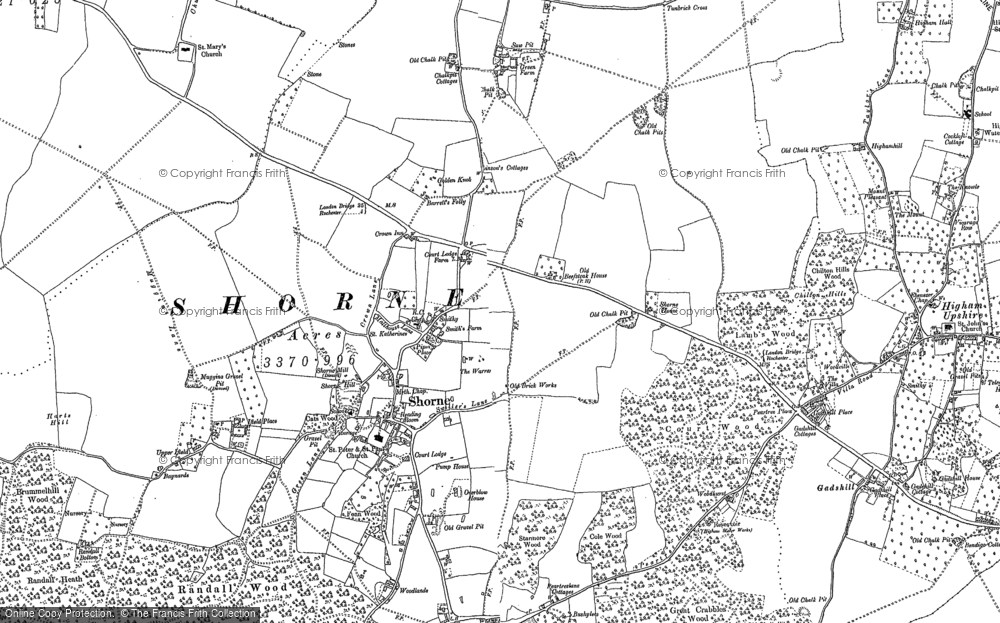 Old Map of Shorne, 1895 - 1896 in 1895