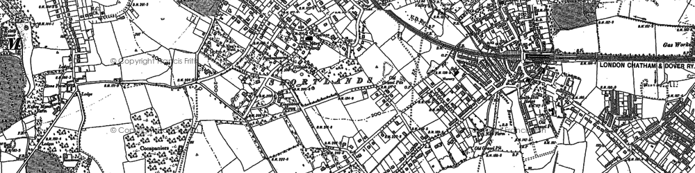 Old map of Shortlands in 1895