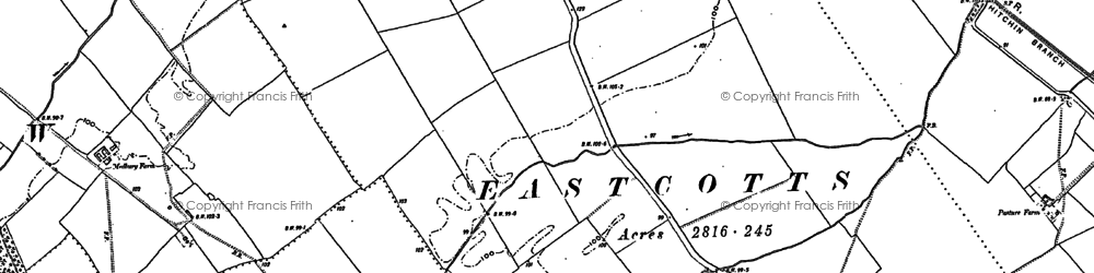 Old map of Shortstown in 1882