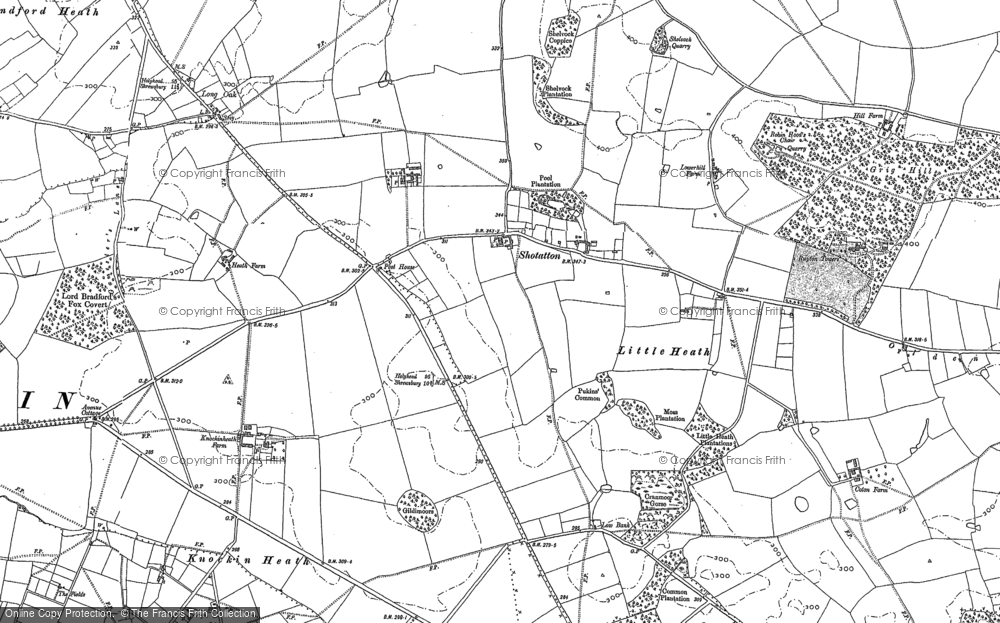 Old Map of Shotatton, 1875 - 1900 in 1875