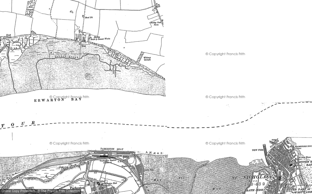 Old Map of Shotley Gate, 1881 - 1902 in 1881