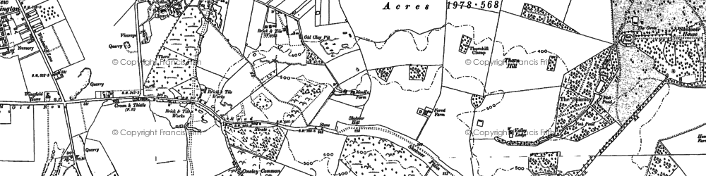 Old map of Shotover Hill in 1898