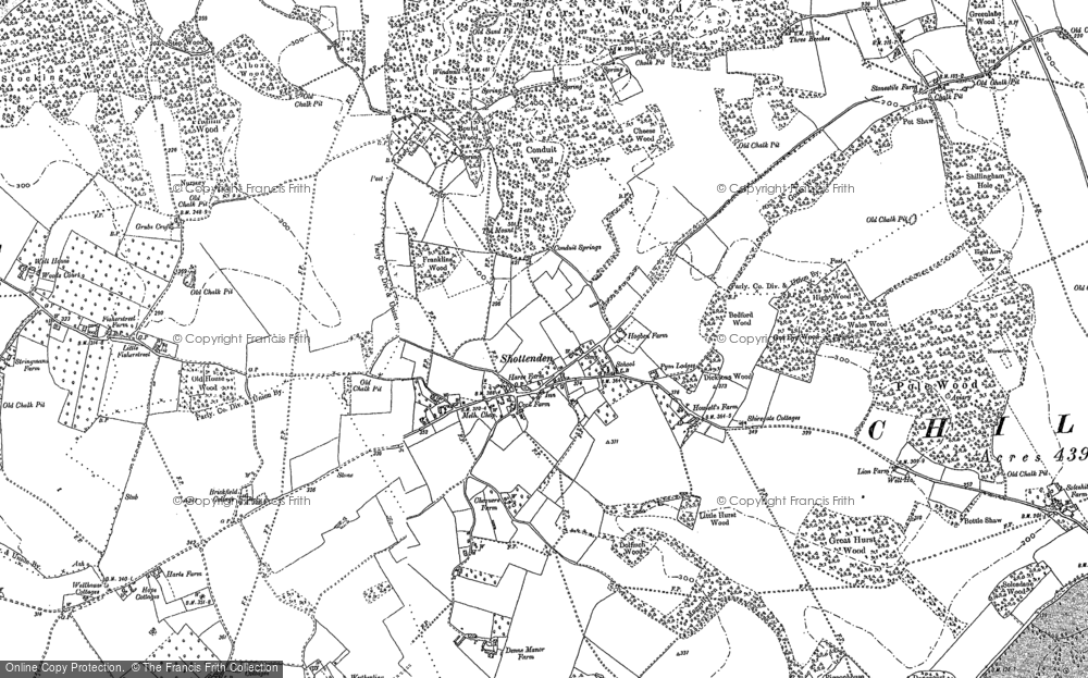 Old Map of Historic Map covering Wytherling Court in 1896