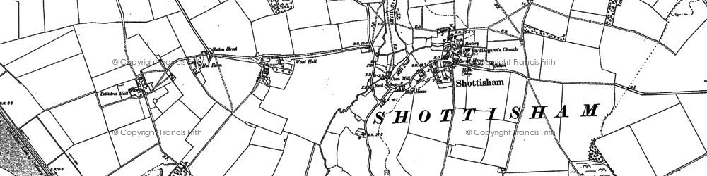 Old map of Shottisham in 1902