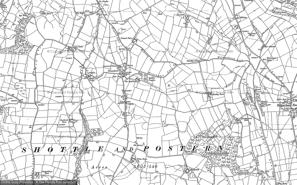 Old Map of Shottle, 1879 - 1880 in 1879