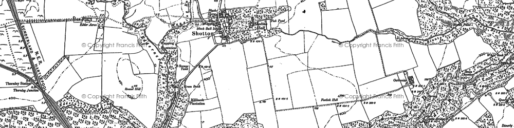 Old map of Shotton in 1896