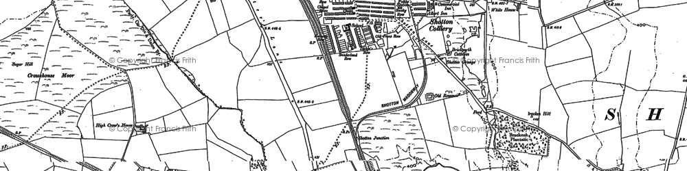 Old map of Shotton Colliery in 1896